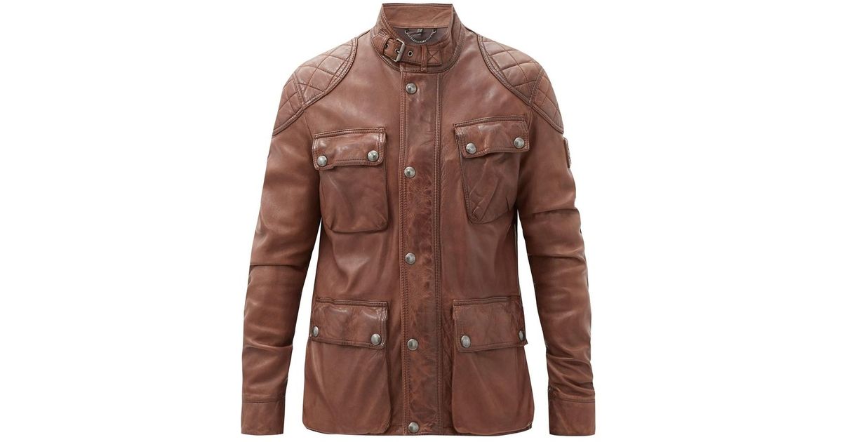 Fieldbrook 2.0 leather jacket Belstaff de hombre de color Marrón - Lyst