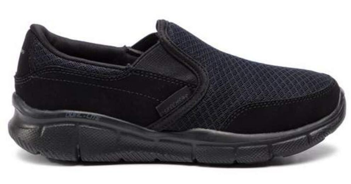 SKECHERS WORK FIT MOCASSINI DA UOMO PELLE NERA | 77071EC