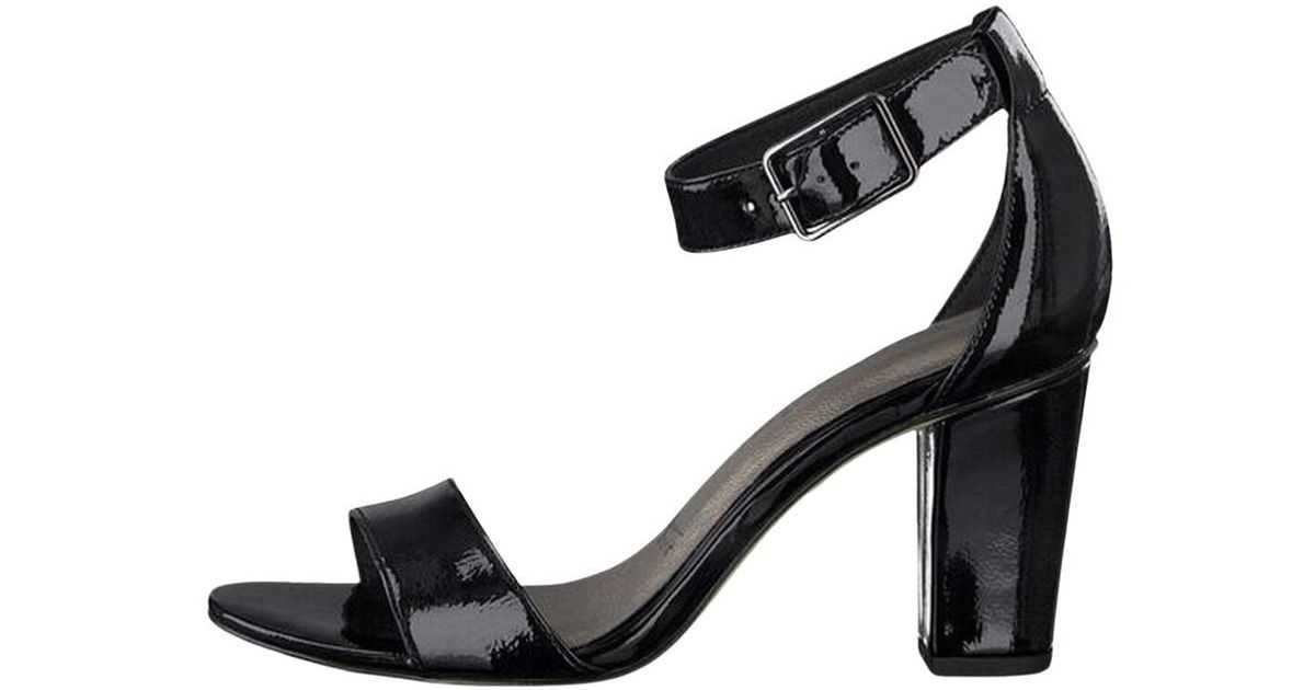 Tamaris Sandalen Met Hoge Hak Van Lakleer in het Zwart - Lyst