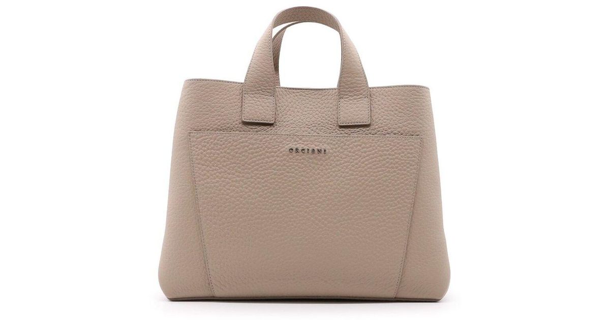Orciani Große Lederhandtasche in Leder in Natur | Lyst DE