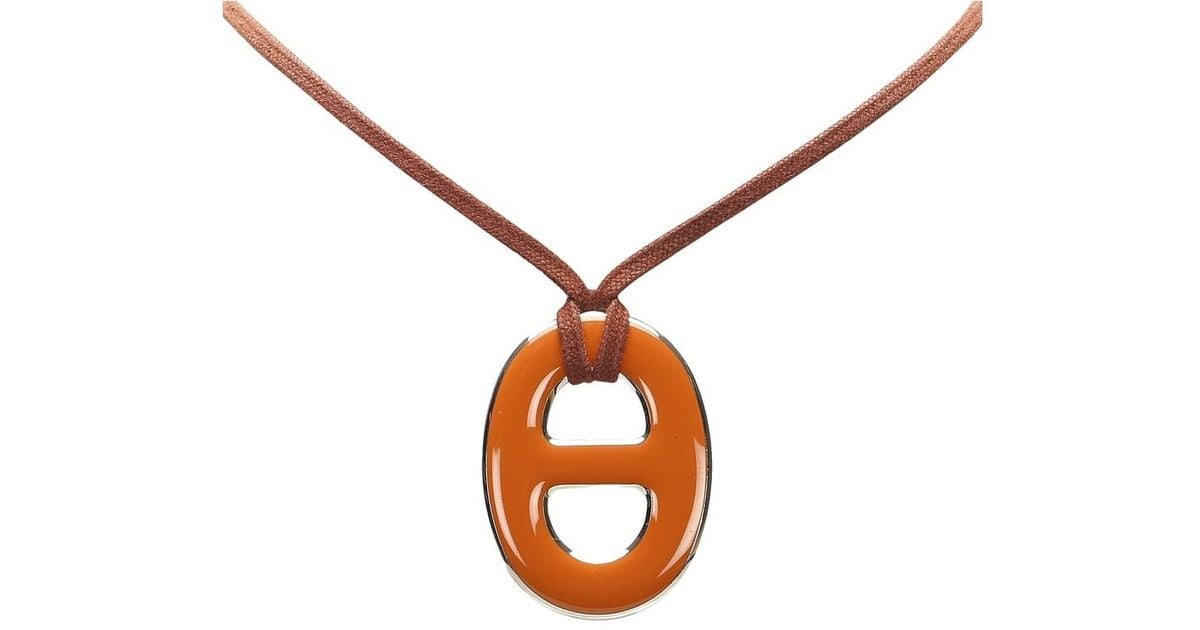 Collier en corne de buffle Hermès en coloris Orange | Lyst