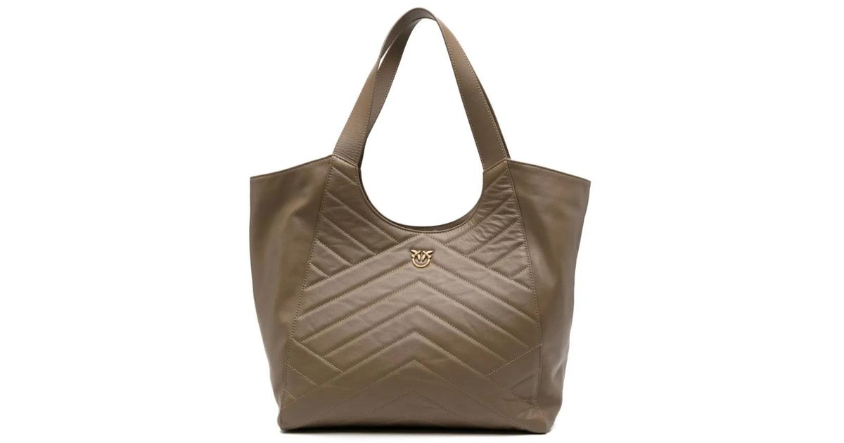 PINKO Brown Goatskin Handbag
