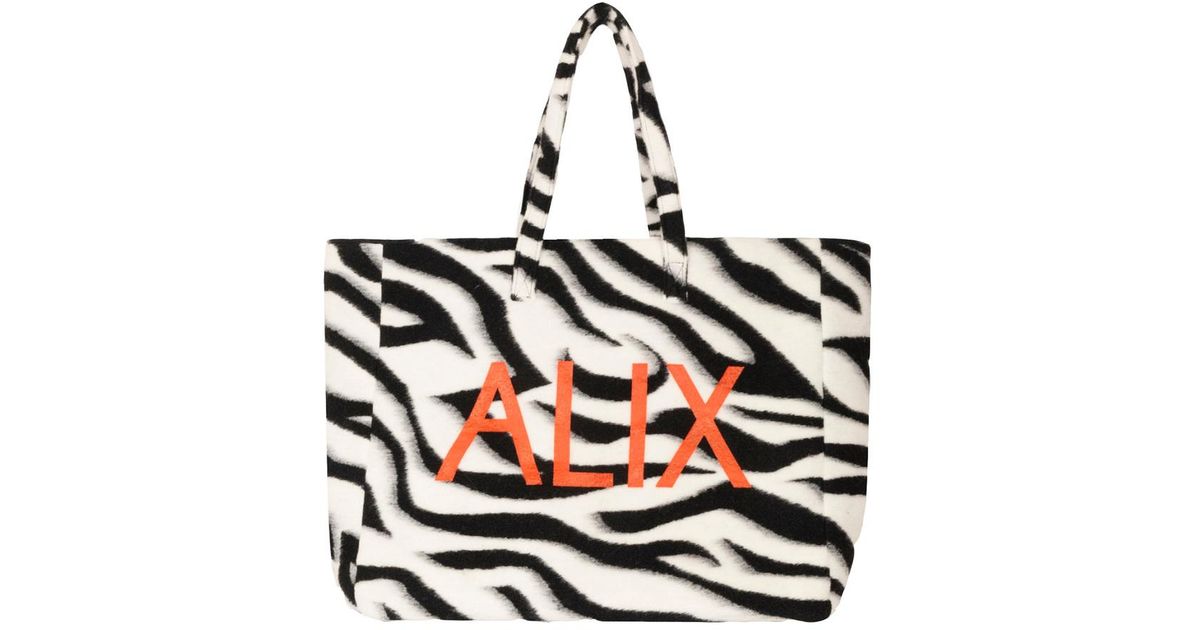 Alix The Label Zebra Felted Bag in het Wit | Lyst BE