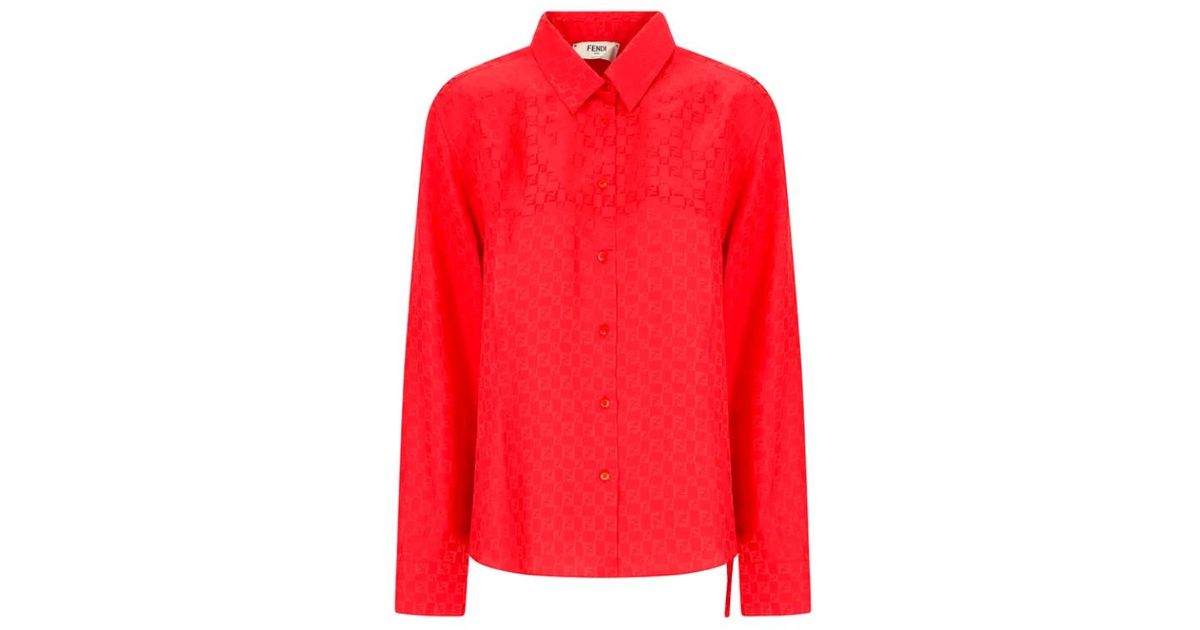 Red Fendi Pattern Fendi Shirts in Red | Lyst UK