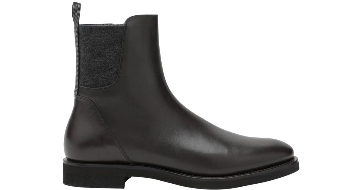 Brunello Cucinelli Chelsea Boots in Black | Lyst UK