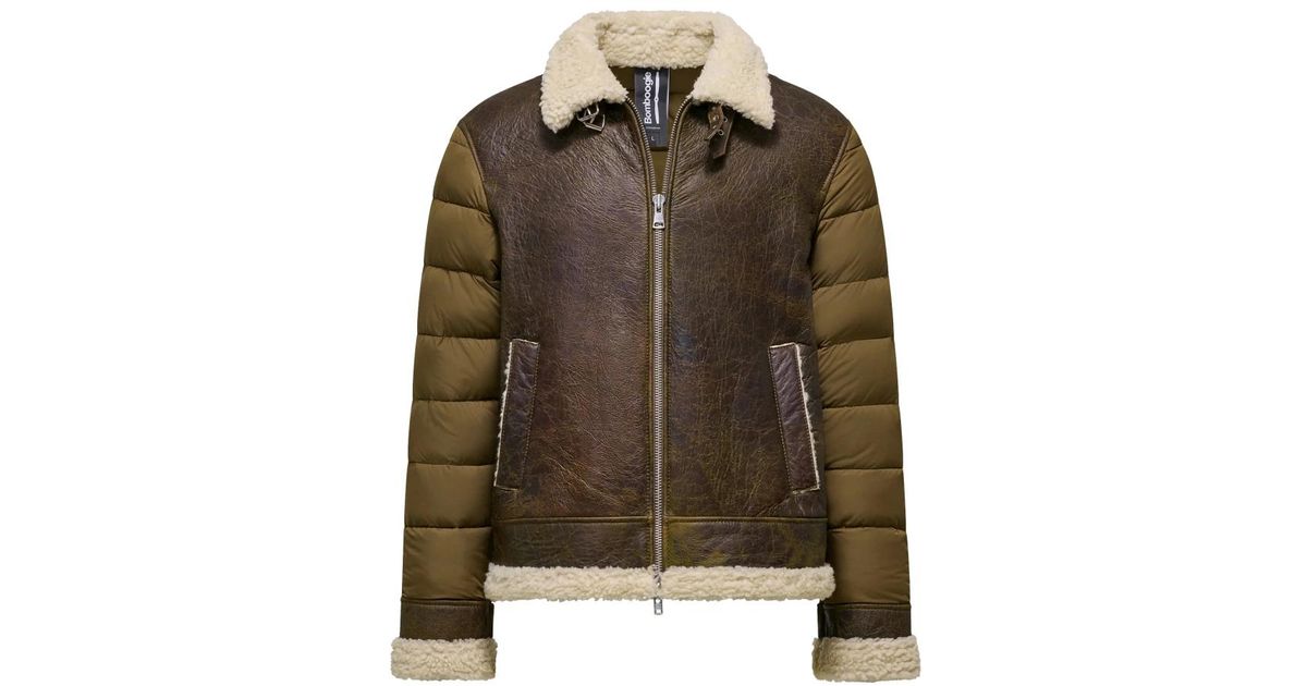 Bomboogie Leather Jackets in Green for Men | Lyst