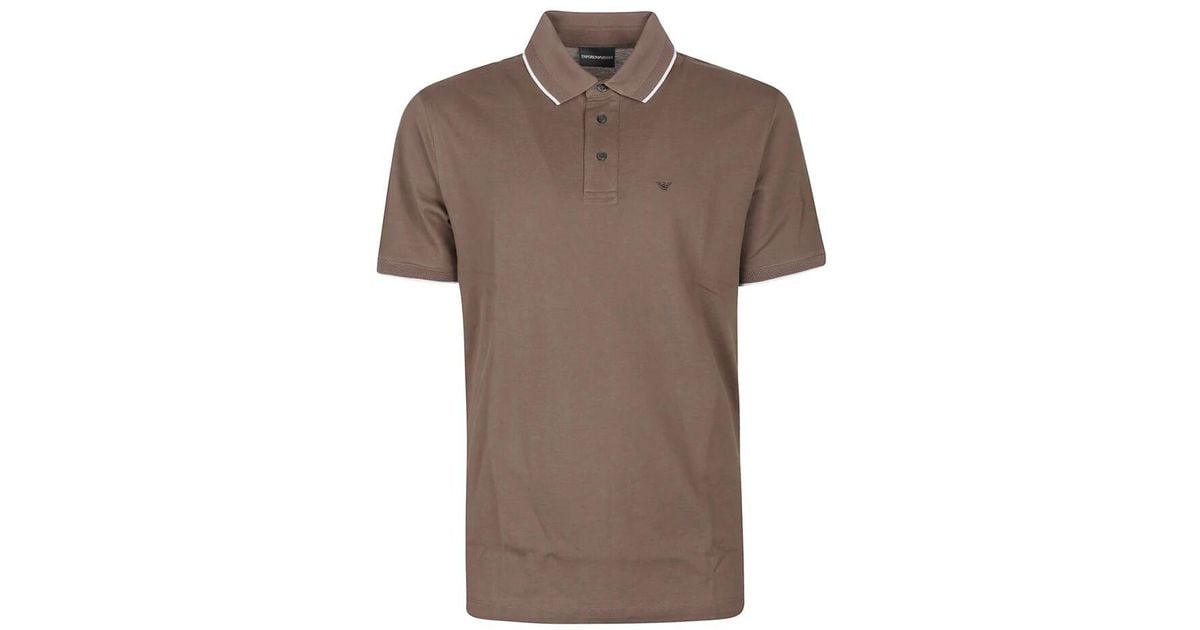 Emporio Armani Polo Shirts in Brown for Men | Lyst