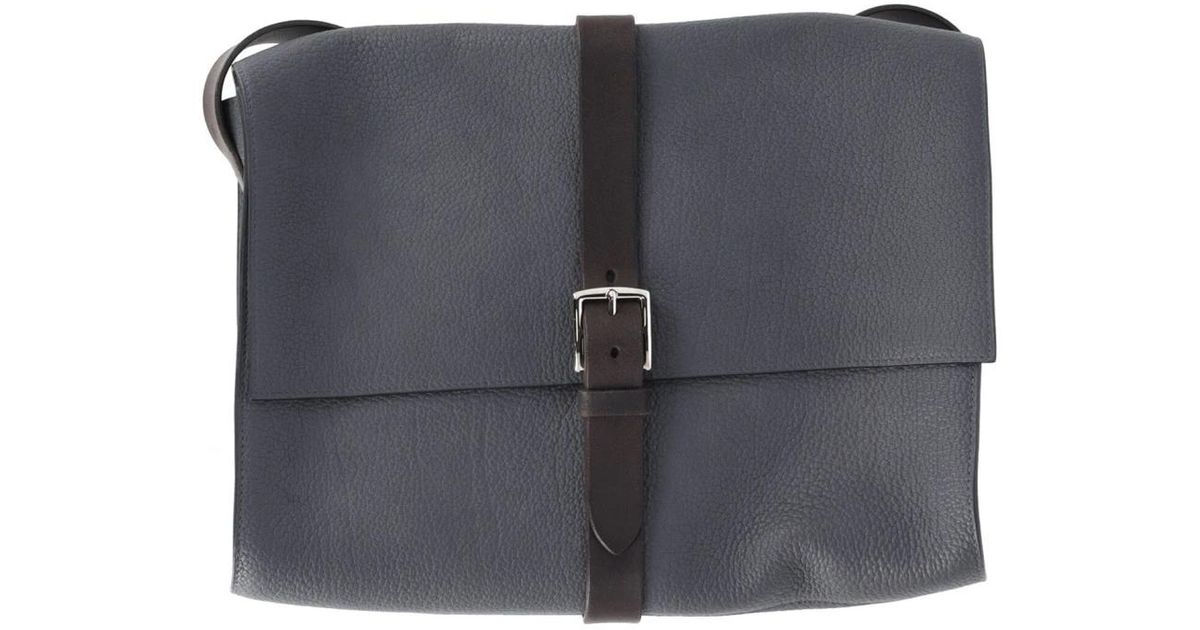Hermès etriviere messenger bag in navy blue leather Hermès en coloris