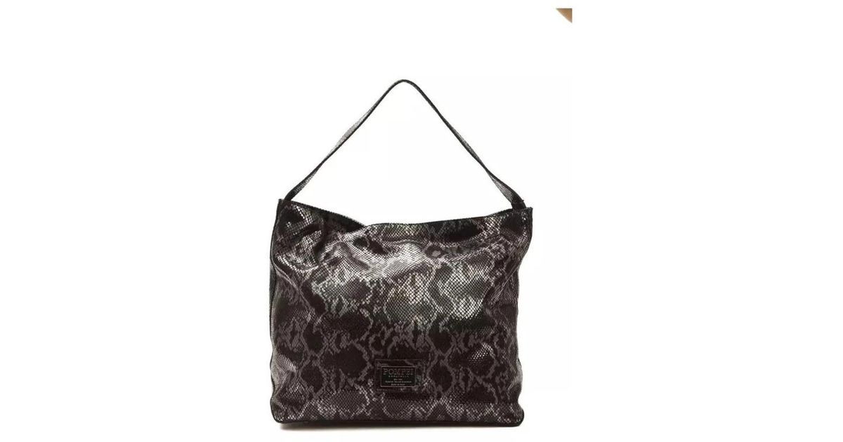 Pompei Donatella Black Leather Women Shoulder Bag