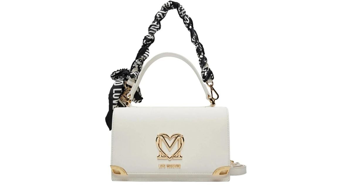 Borsa bianca con sciarpa di Love Moschino in Bianco Lyst
