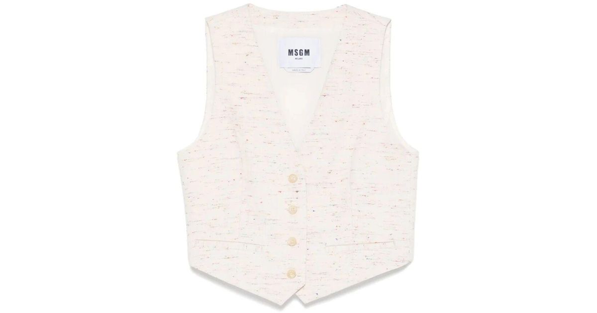 【送料&関税込】MSGM White Vest MSGM Vests in White | Lyst