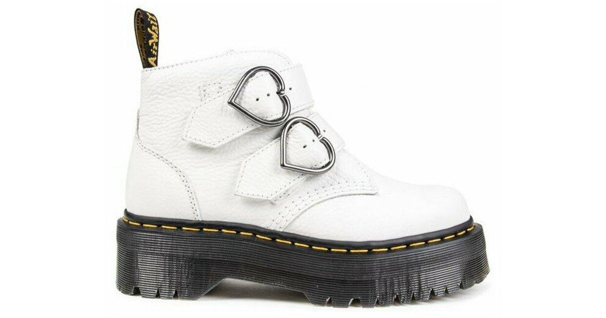 Dr. Martens Devon Heart Quad Boots in Weiß Lyst DE