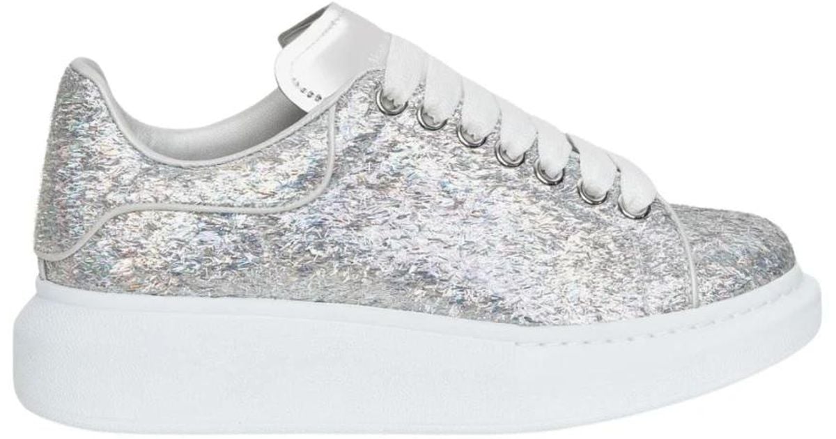 Sneakers glitter argento di Alexander McQueen in Grigio Lyst