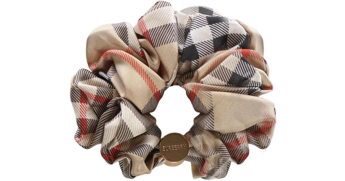 Burberry Checkered Hair Accessory in Brown and Red BUR57127_1_enlarged.jpg?auto=  main image 3