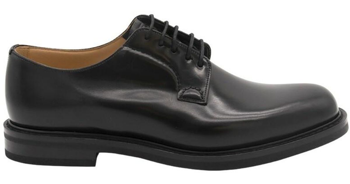 Church& flat shoes black Churchs pour homme en coloris Bleu Homme Chaussures Chaussures  à lacets Chaussures Oxford 