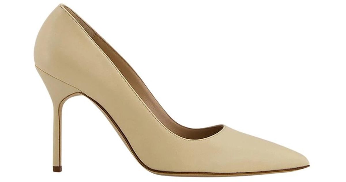Escarpins Manolo Blahnik Cuir Marron, Talon 3.5, Taille UK 3 (EU 36)