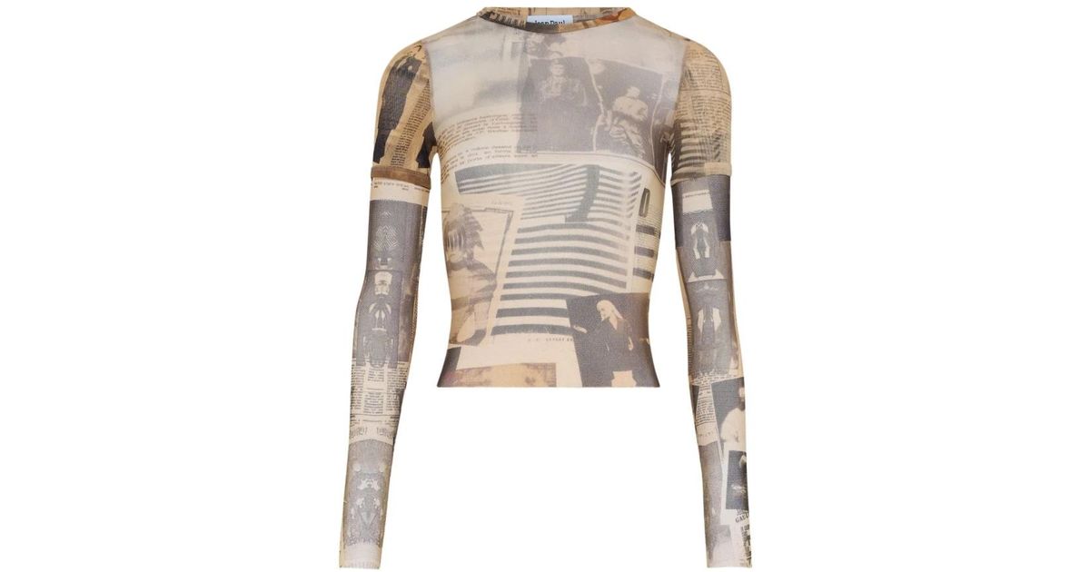 Jean Paul Gaultier Layered Long Sleeves Top Printed 