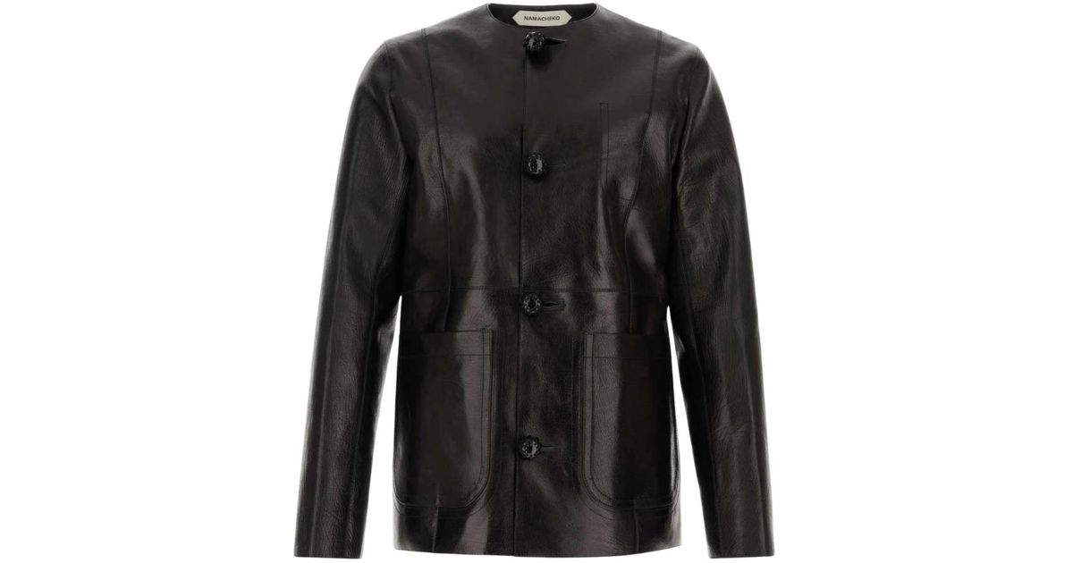 NAMACHEKO Leather Jackets in Black for Men | Lyst