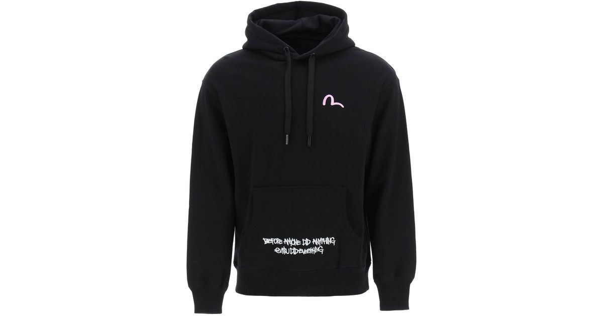 Evisu X Sfera Ebbasta Cotton Graffiti Logo Hoodie in Black for Men | Lyst