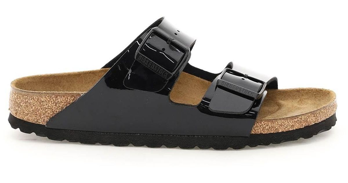 Birkenstock Suede Arizona Mules Narrow Fit in Black | Lyst