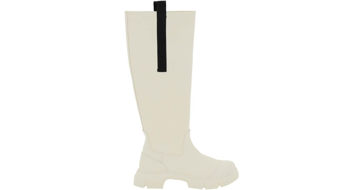 Ganni Recycled Rubber Kneeboots in White Lyst