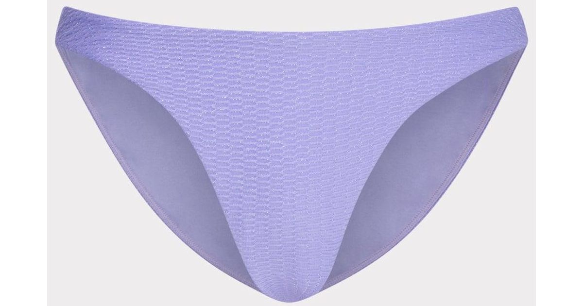 MILLY Shimmer Texture Margot Bikini Bottom in Purple | Lyst