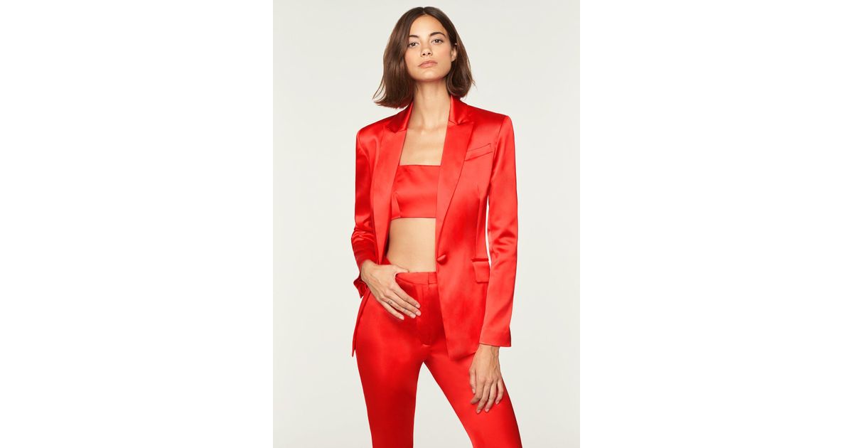 milly satin blazer dress