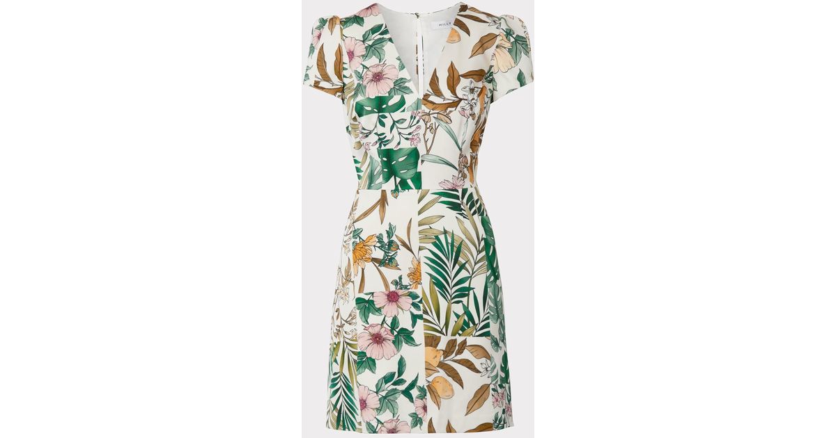 MILLY Atalie Jungle Print Dress in Green - Lyst