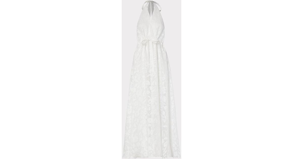 MILLY Dominque Burnout Floral Maxi Dress in White | Lyst