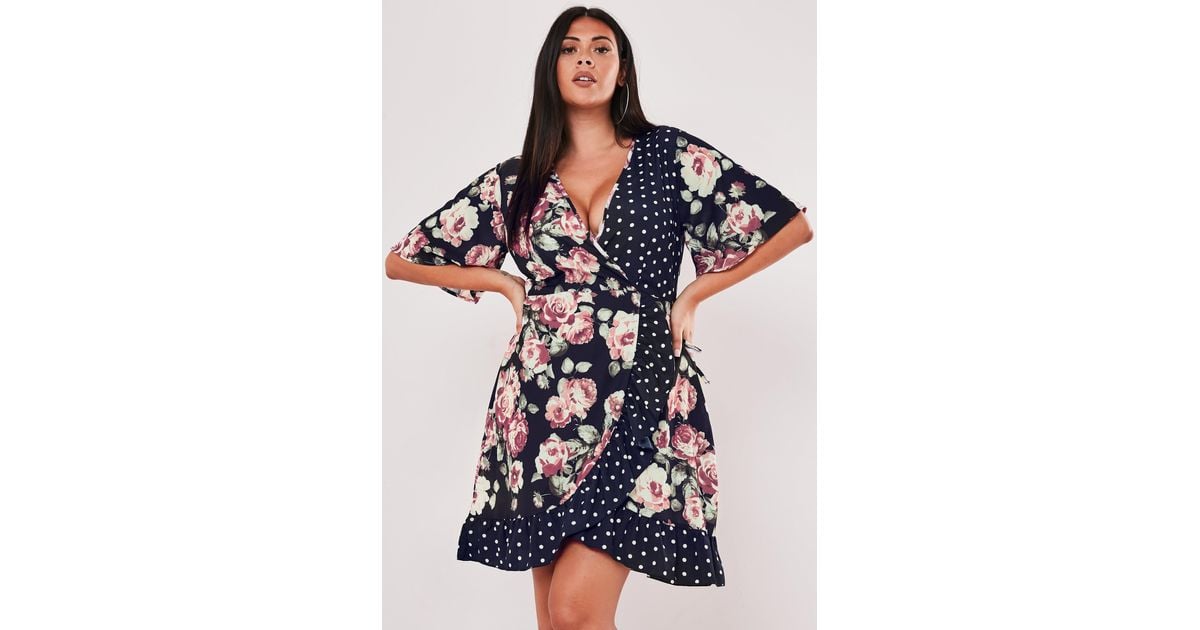 navy and pink floral tea dress