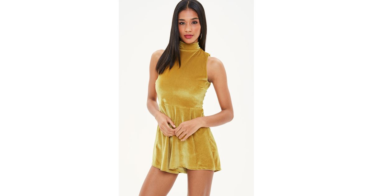 yellow velvet jumpsuit