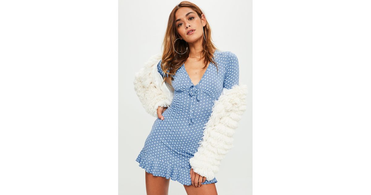 Blue Polka Dot Tea Dress Deals, 60% OFF 