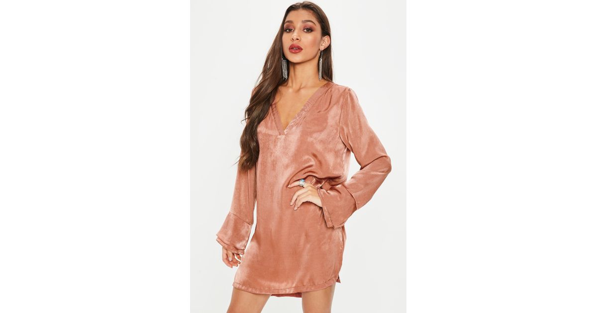 pink frill sleeve dress
