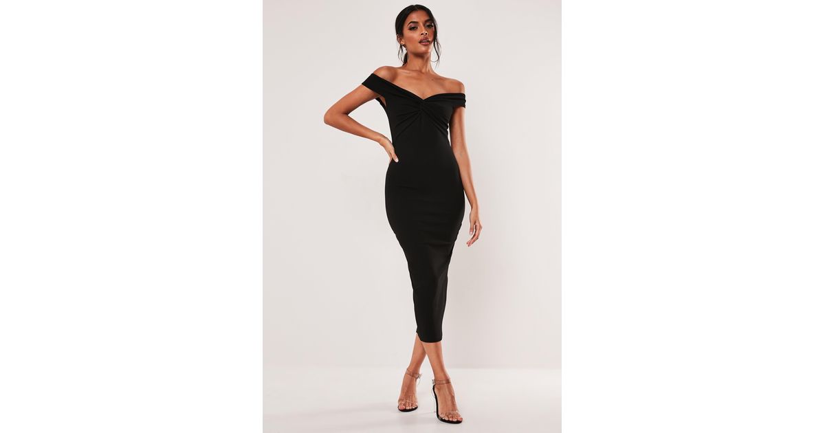 missguided bardot midi dress
