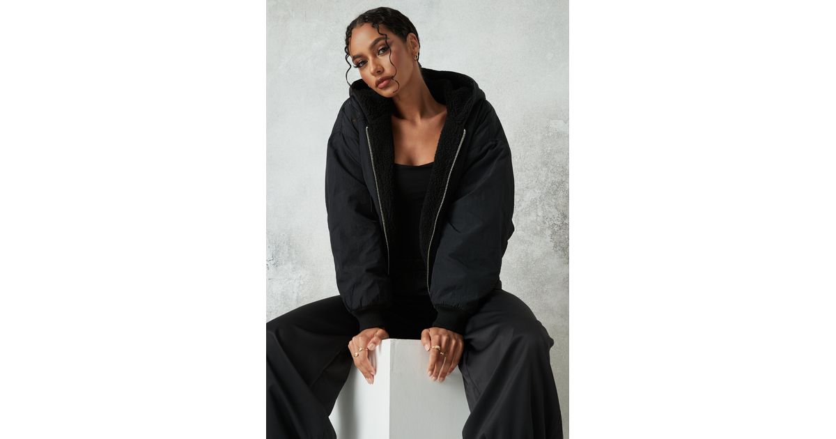 black teddy borg bomber jacket