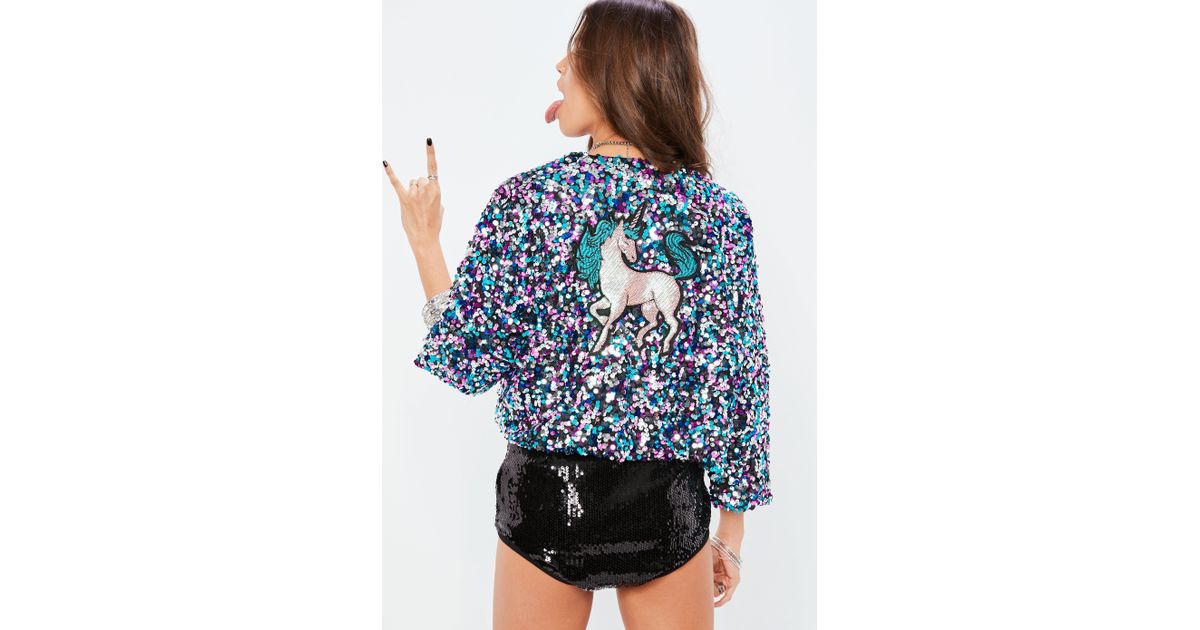 sequin unicorn jacket