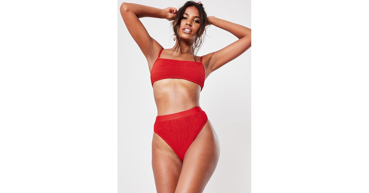 high leg red bikini