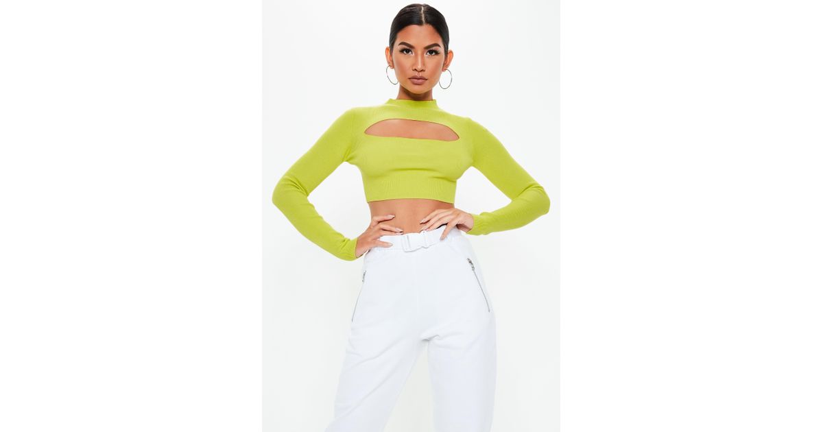 green cut out top