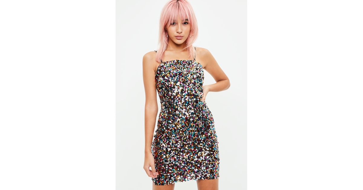 multicoloured sequin dress