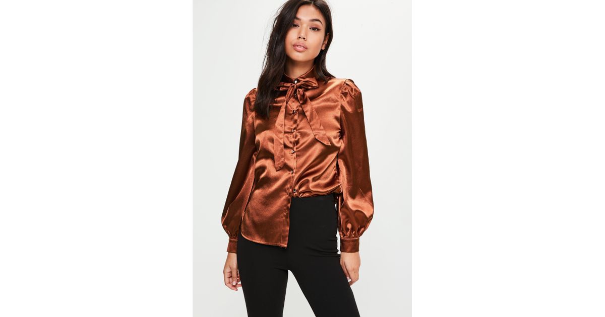 bronze satin blouse