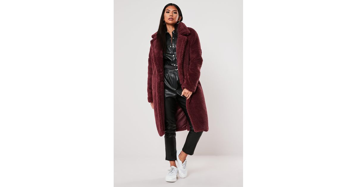 wine teddy coat