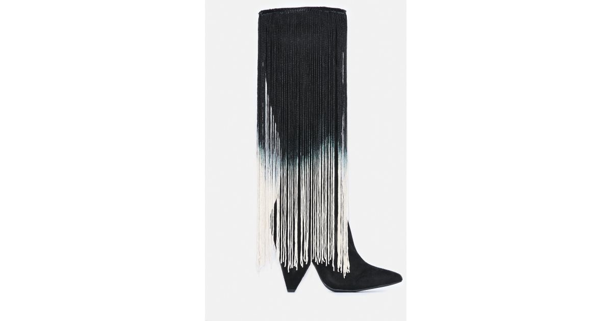 white tassel boots