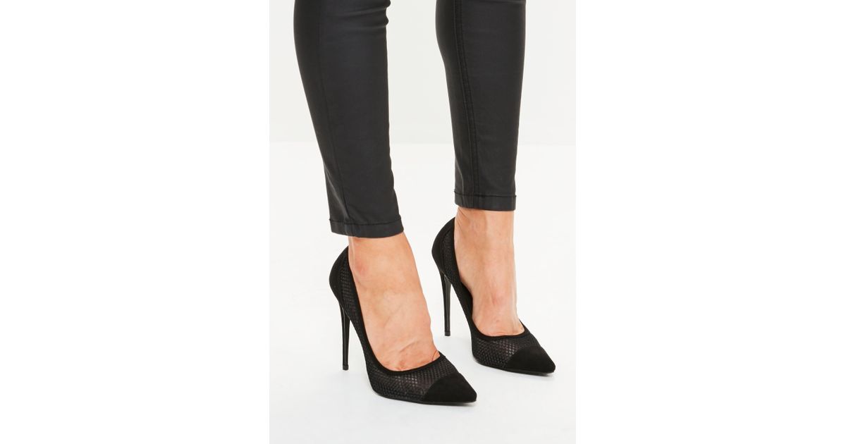 black mesh court shoes