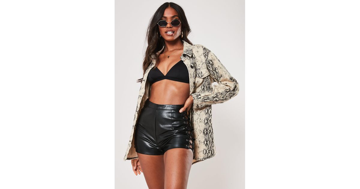 Missguided Black Faux Leather Lace Up Side Shorts Lyst - Lace Up Faux Leather Shorts Missguided Black Faux Leather Lace Up Side Shorts Lyst - Lace Up Faux Leather Shorts