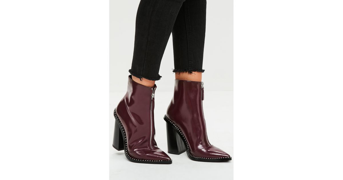 burgundy pointed boots