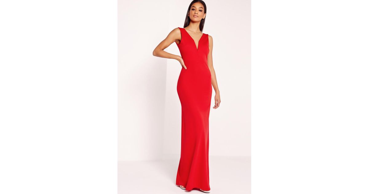 plunging v neck maxi dress