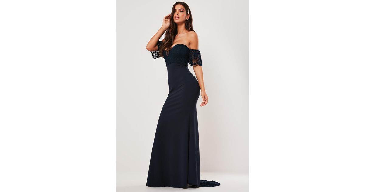 bardot navy bridesmaid dress