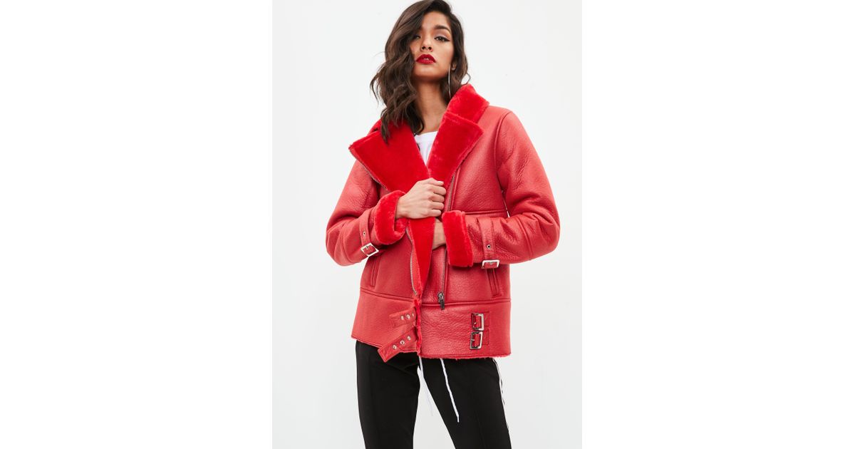 aviator jacket red
