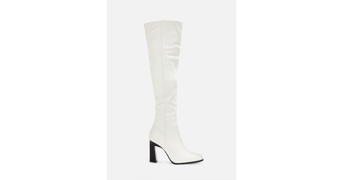 Missguided White Faux Leather Flared 