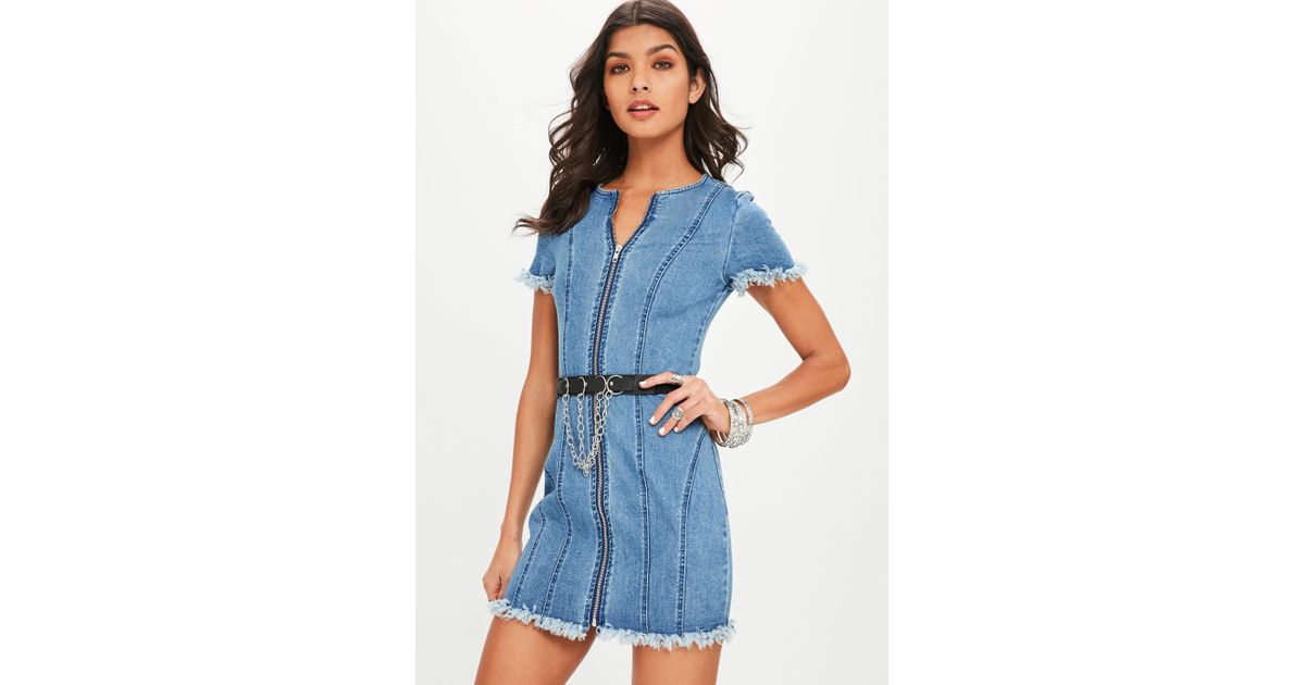denim dress zip up